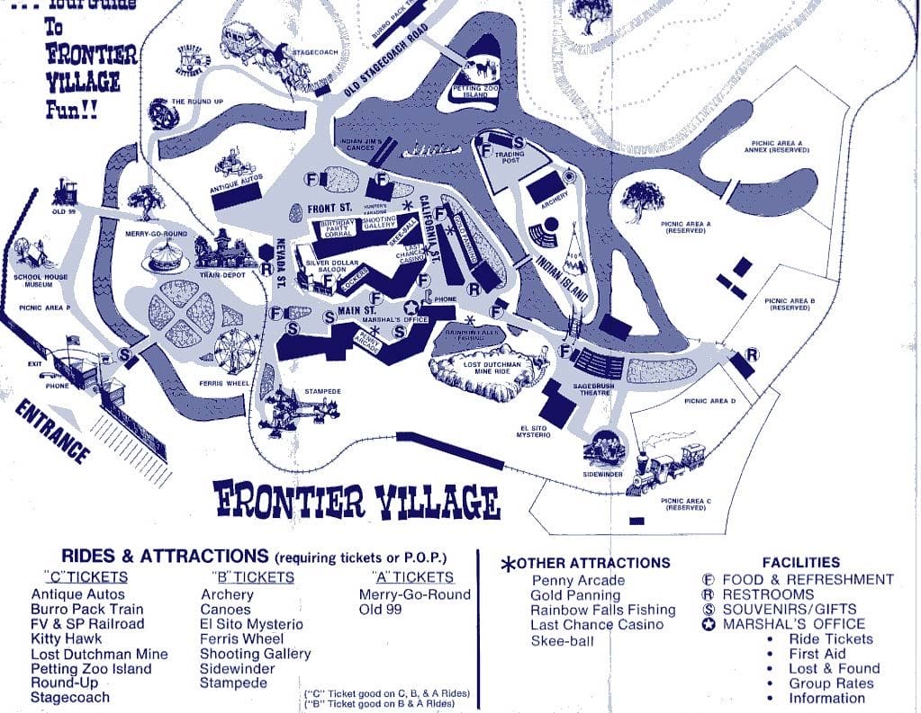 Frontier Village Map 1970