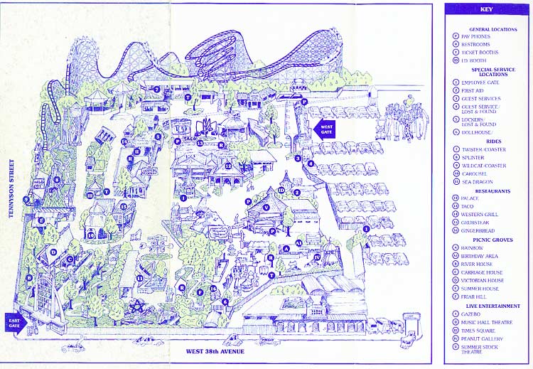Elitch Gardens Map 1980