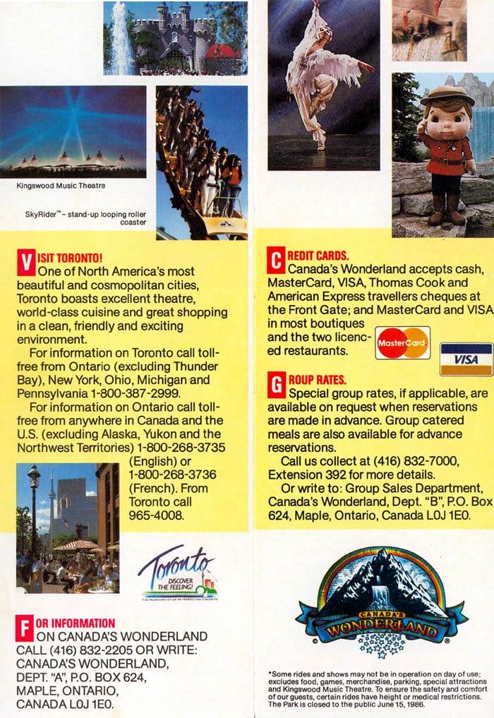Canada's Wonderland Brochure 1986_4