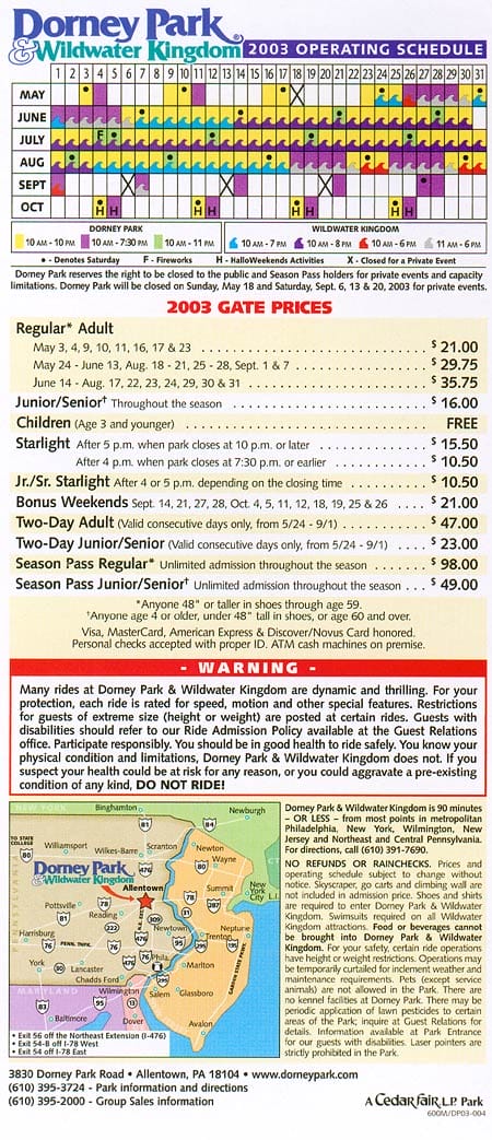 Dorney Park amp Wildwater Kingdom - Dorney Park Brochure 2003 5 