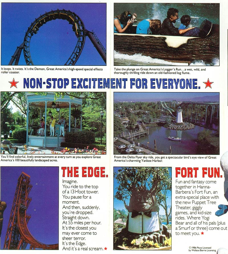 Great America Map and Brochure 1986 1989 ThemeParkBrochures