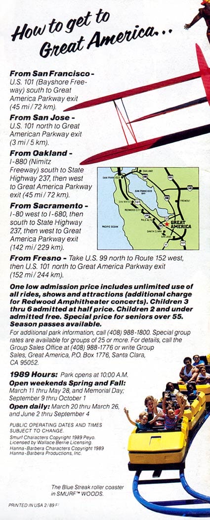 Great America Map and Brochure - Great America Brochure 1989 5 