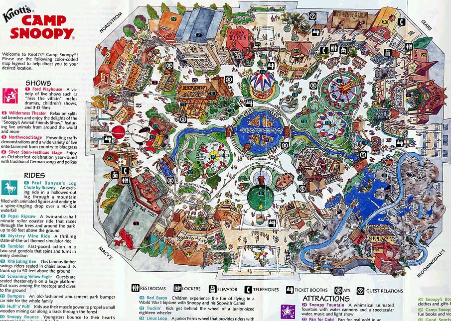 Knott’s Camp Snoopy Map and Brochure (1992 – 2023)