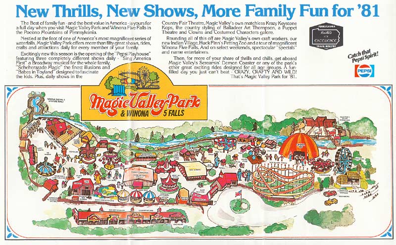Magic Valley Park Map and Brochure (1981)