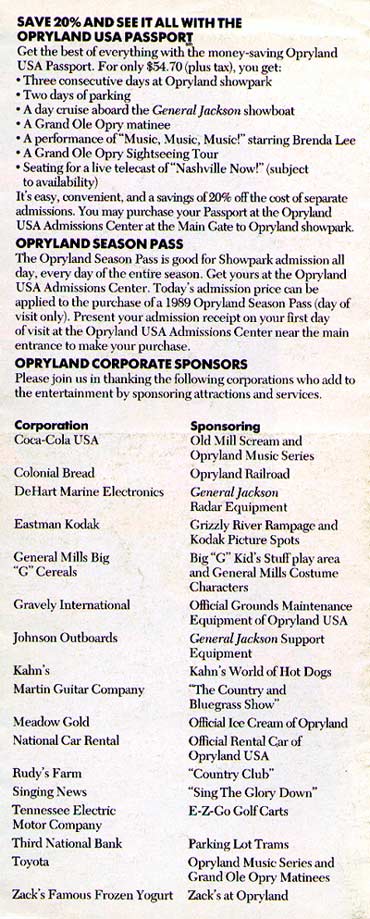 Opryland In Park Guide Brochure 1989_8