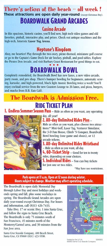 Santa Cruz Beach Boardwalk Brochure 2003_3