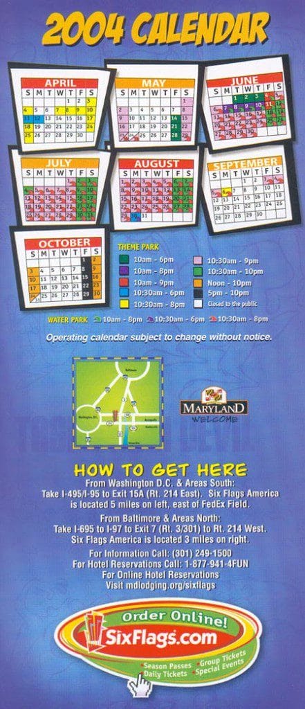Six Flags America Brochure 2004_4
