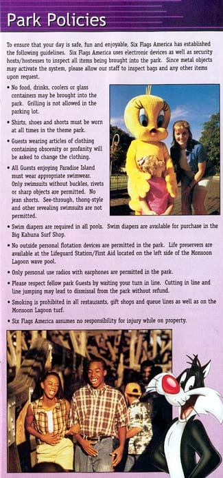 Six Flags America In Park Guide 2001_3