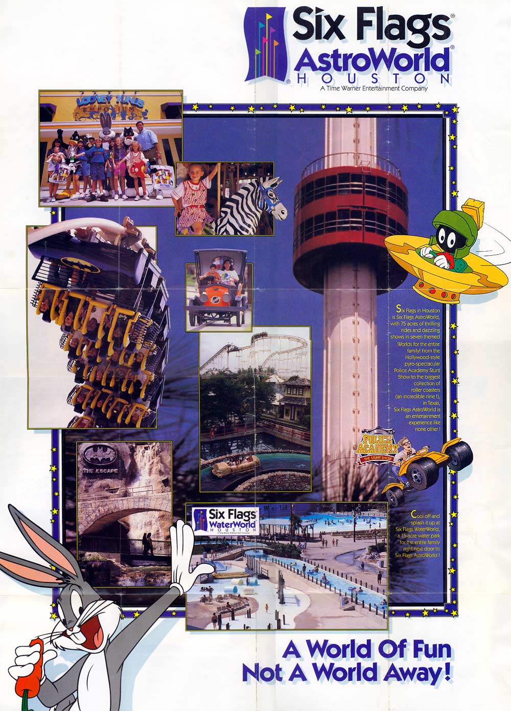 Six Flags AstroWorld Map and Brochure (1989 - 2000 ...