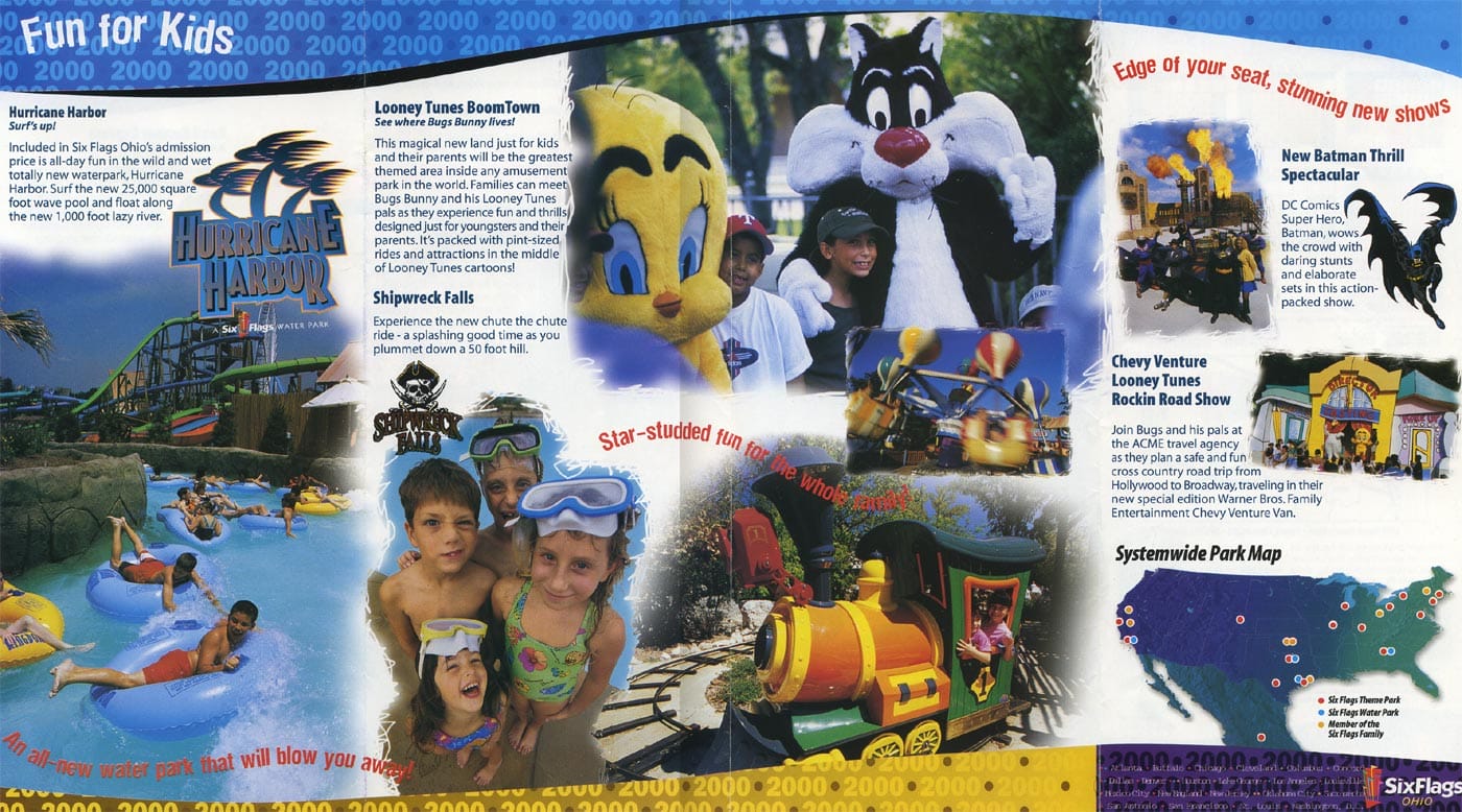 Six Flags Ohio Map and Brochure (2000)