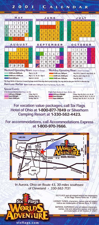Six Flags Worlds of Adventure Brochure 2001_5