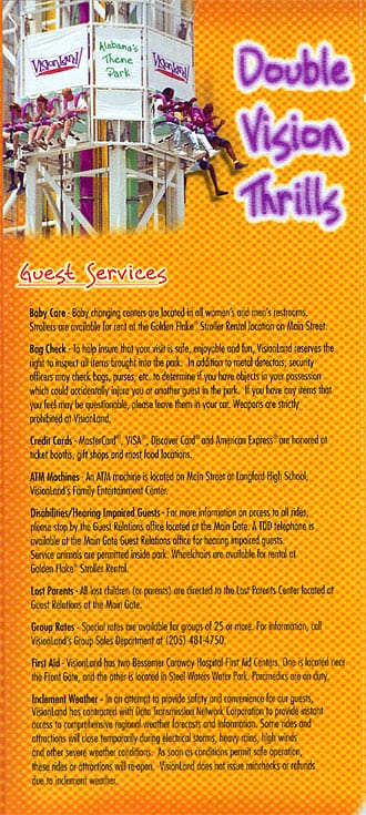 VisionLand - In Park Guide 2001_2