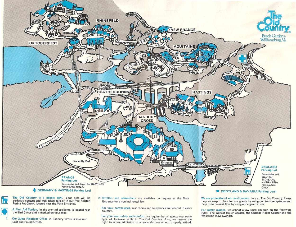 Busch Gardens – The Old Country Map and Brochure (1975 – 2024)
