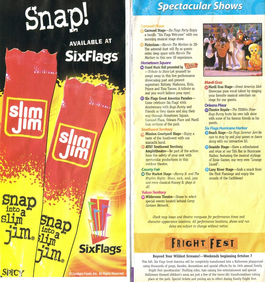 Six Flags Great America Map and - Six Flags Great America Brochure 2006 8 