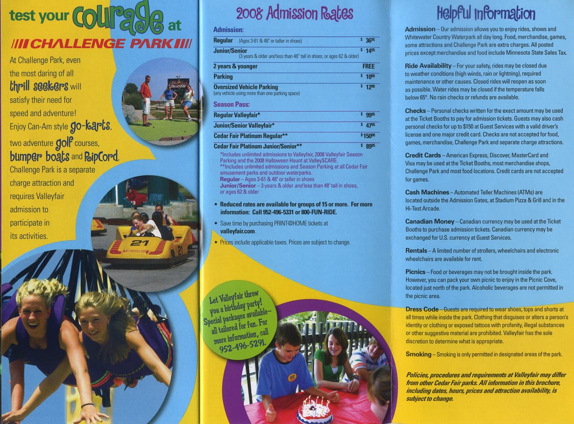 Valleyfair Map and Brochure (1995 2023) ThemeParkBrochures net