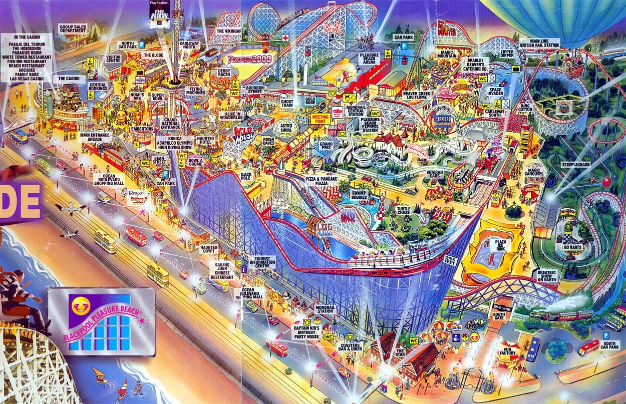Blackpool Pleasure Beach Map and Brochure (1980 – 2023)