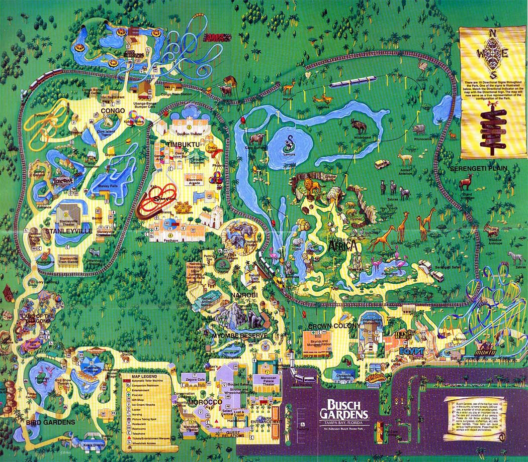 Busch Gardens Tampa Map and Brochure (1960 - 2023) | ThemeParkBrochures.net