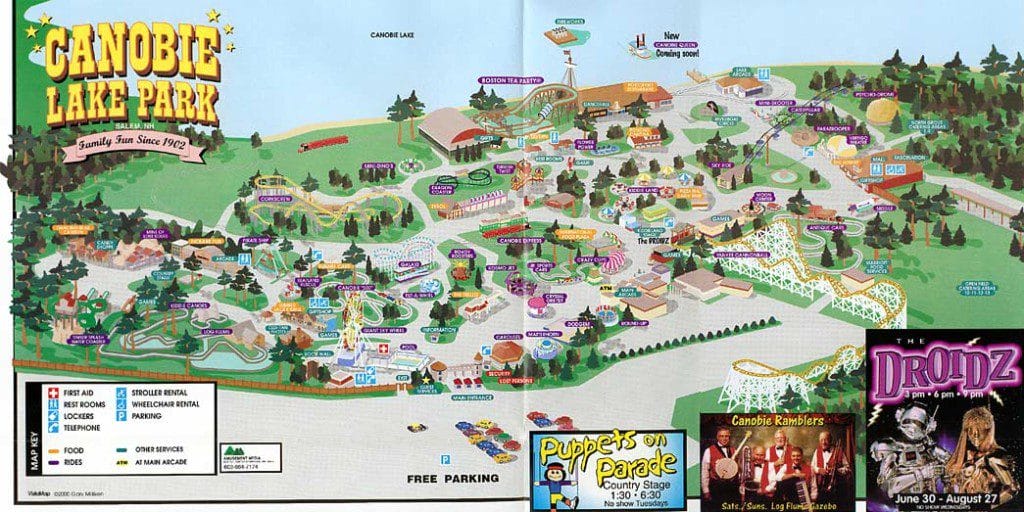 Canobie Lake Park Map 2000