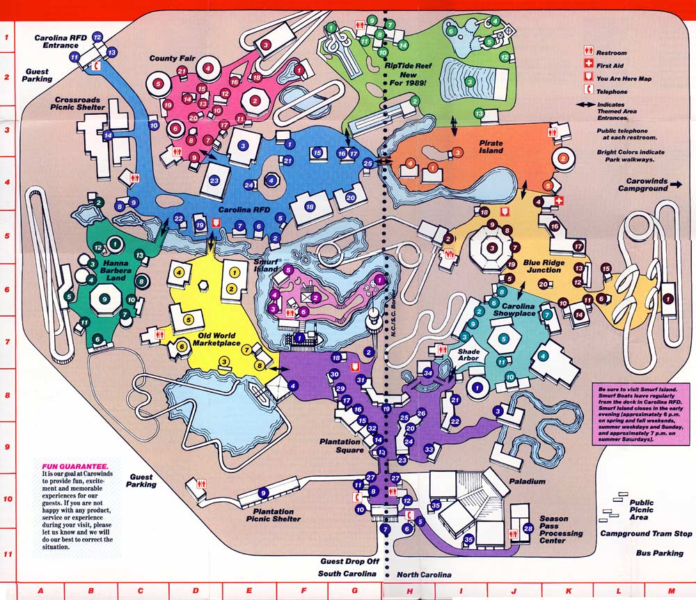 Carowinds Map 1989
