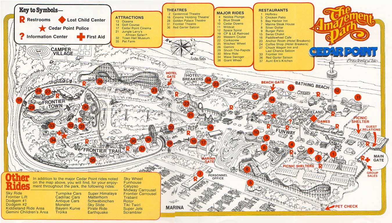 Cedar Point Map and Brochure (2023 – 1985)