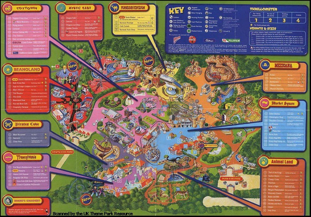 Chessington World of Adventures Map 2002