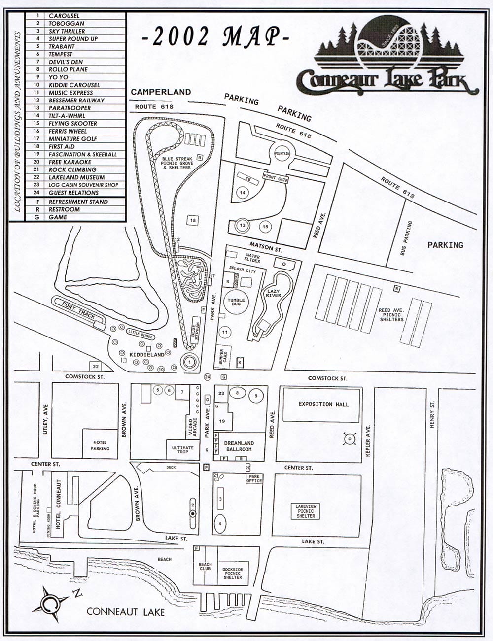 Conneaut Lake Park Map and Brochure (2002 – 2023)
