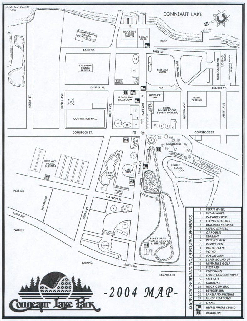 Conneaut Lake Park Map 2004