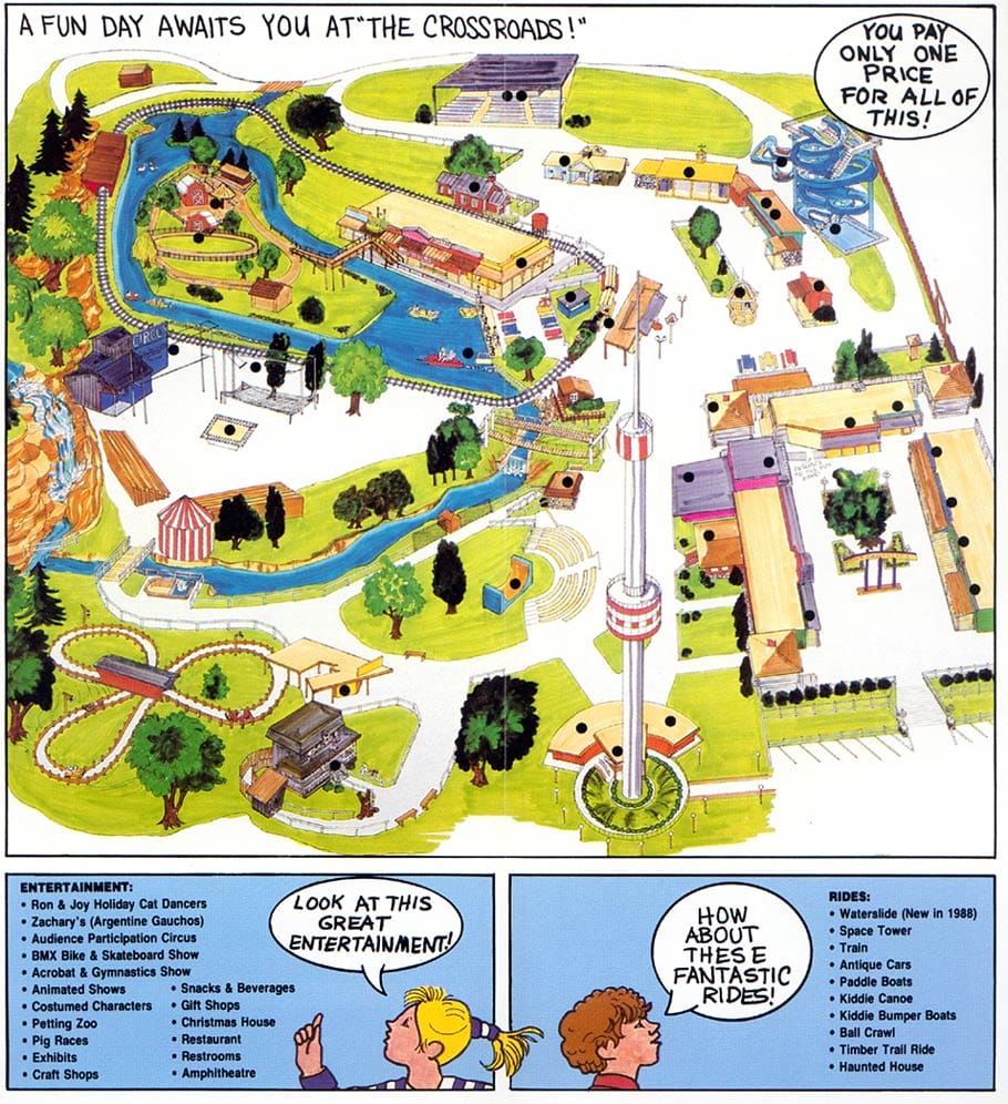 Dells Crossroads Fun Park Map and Brochure (1988)