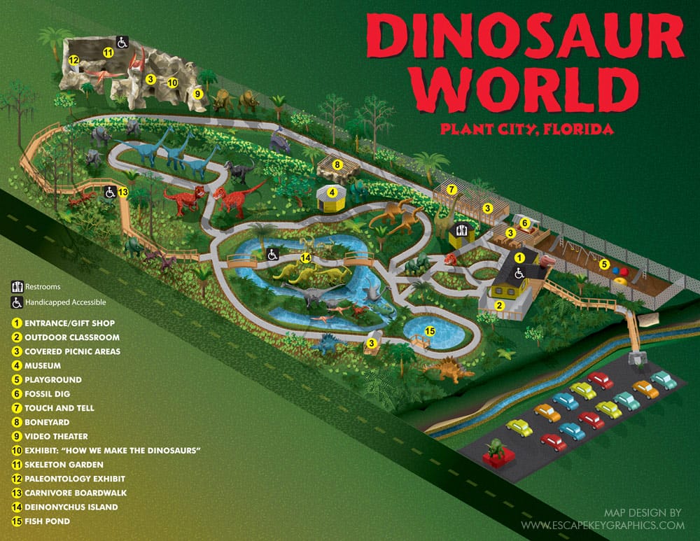 Dinosaur World Florida Map 2010