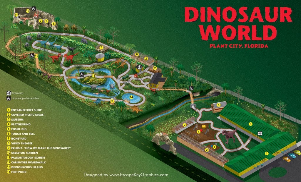 Dinosaur World Florida Map 2011
