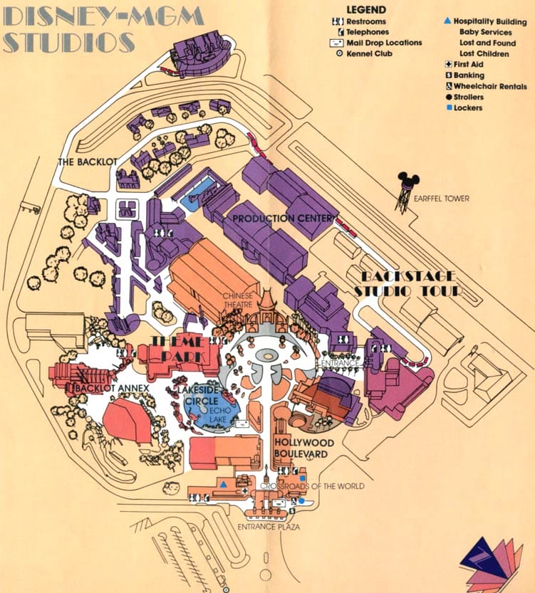 Disney MGM Studios Map 1990