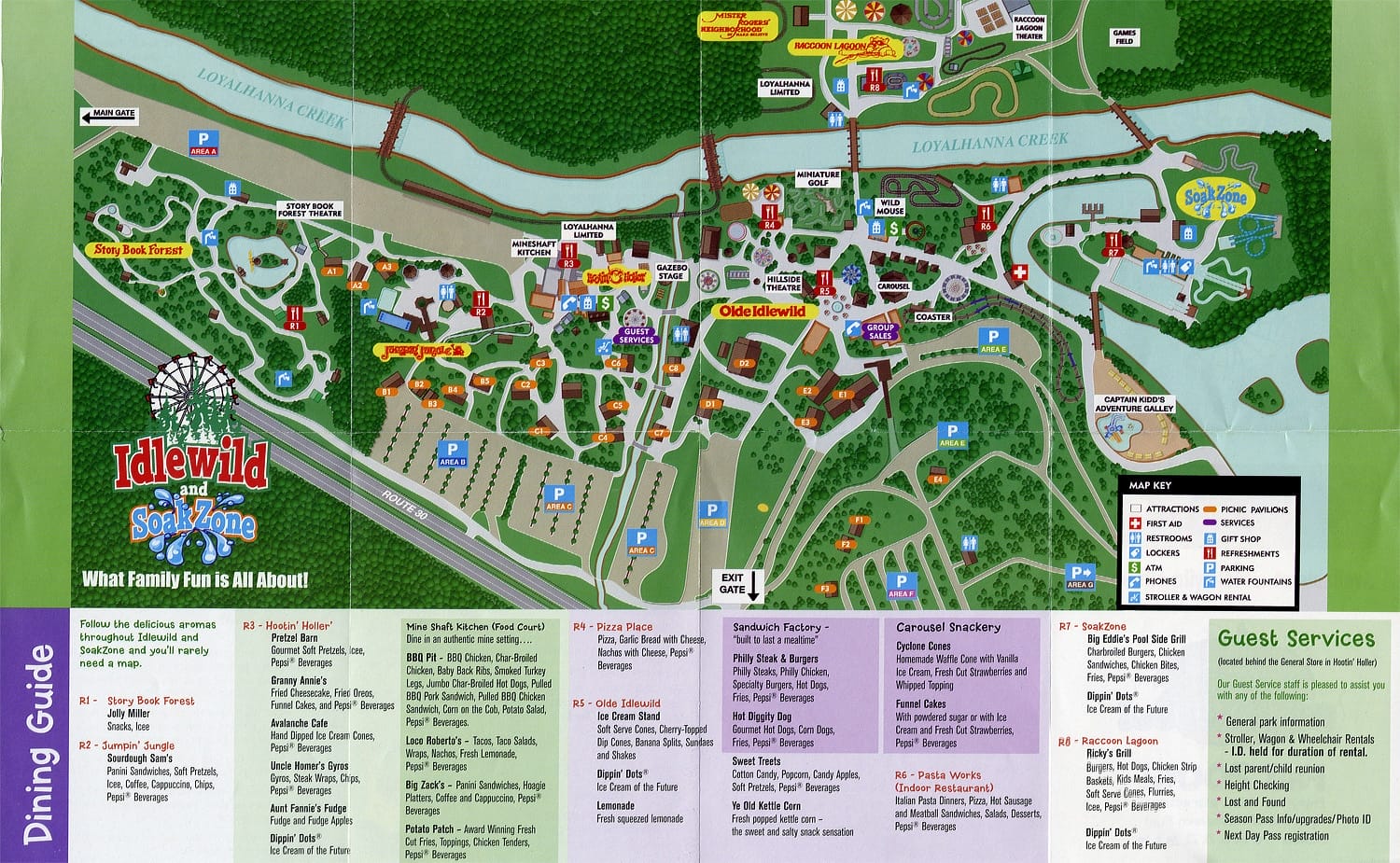 Idlewild & SoakZone Map and Brochure (1997 – 2023)