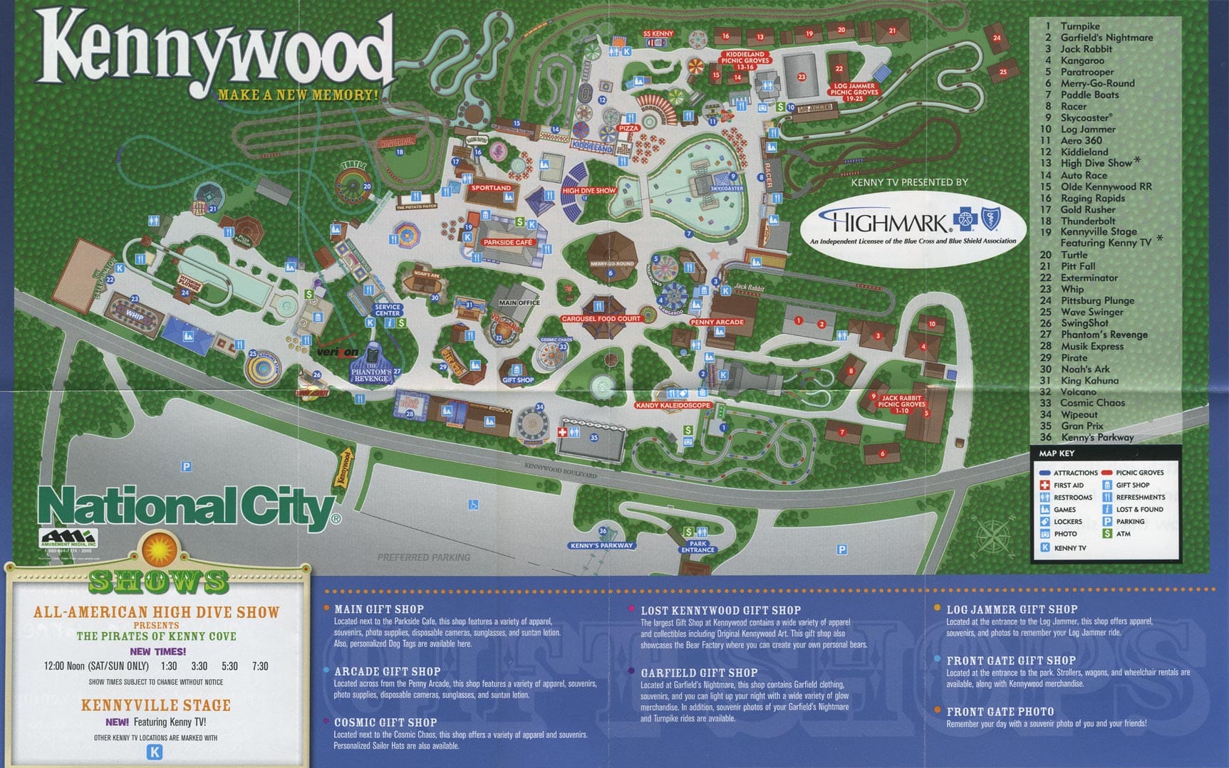 Kennywood Map and Brochure (2001 – 2024)