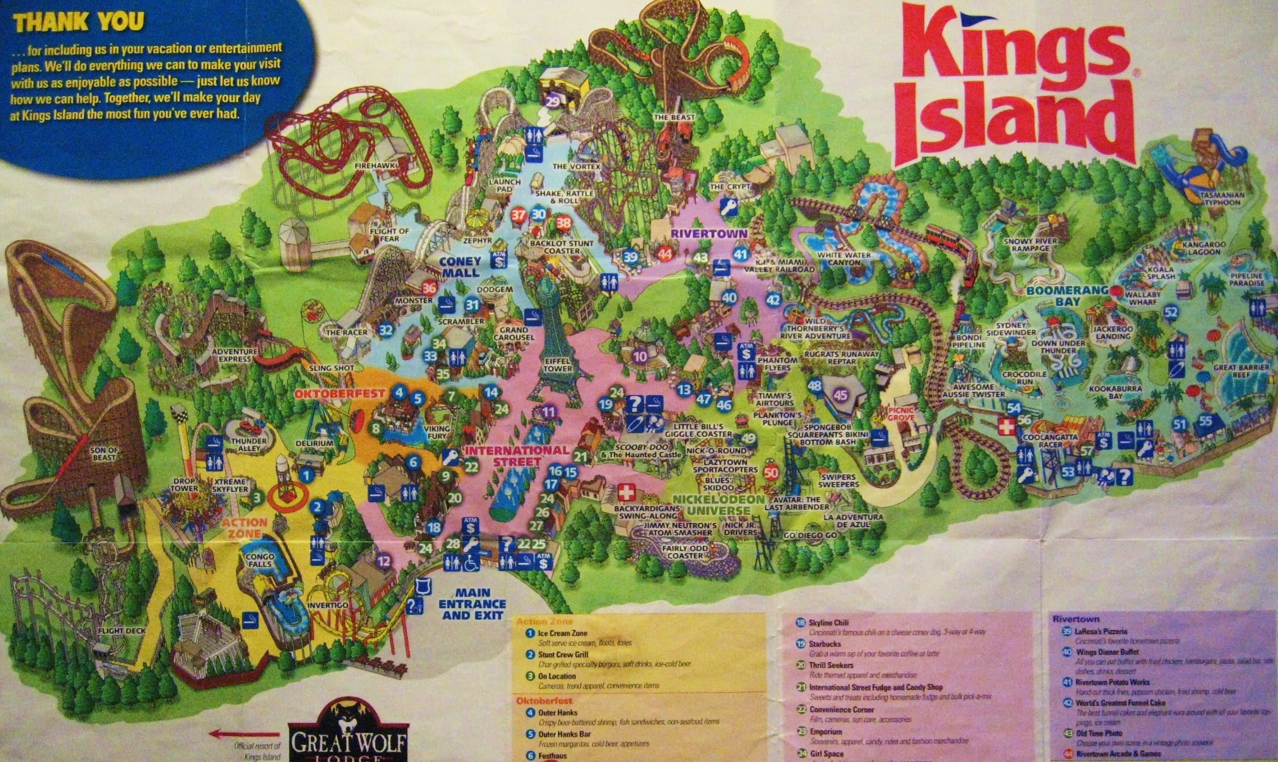 Kings Island Map and Brochure (1972 – 2024)