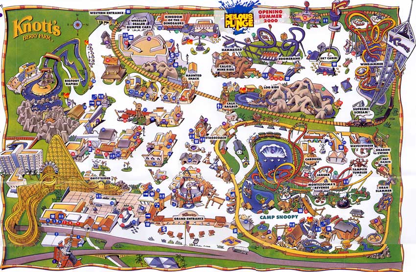 Knott's Berry Farm Map and Brochure (2024 1949)