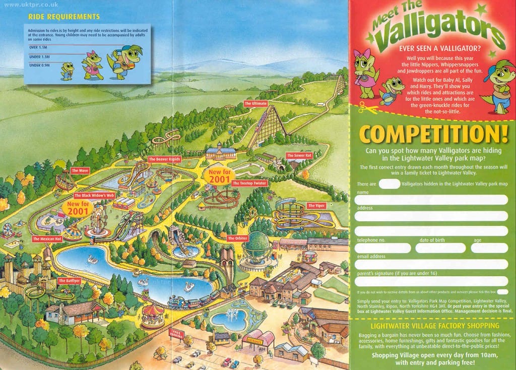 Lightwater Valley Family Adventure Park Map and Brochure (1996 – 2001)
