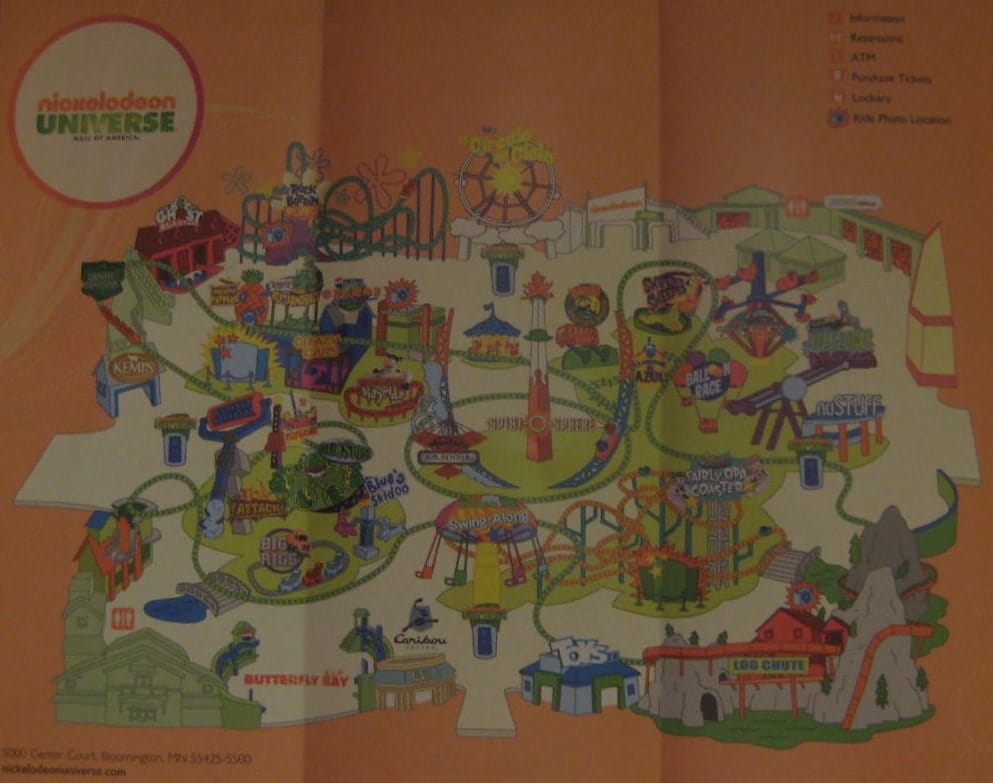 Nickelodeon Universe Map and Brochure (2011 – 2023)
