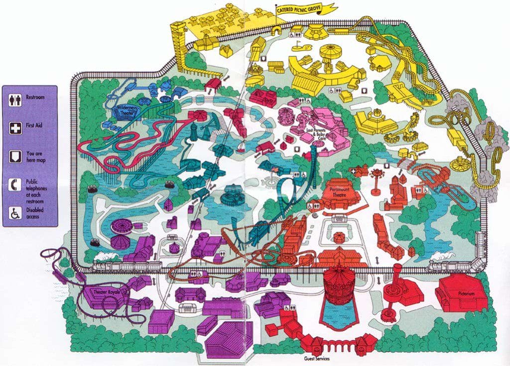 Paramount's Great America Map 1993