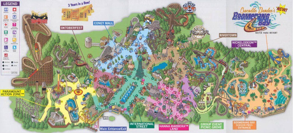 Paramount's Kings Island Map 2004