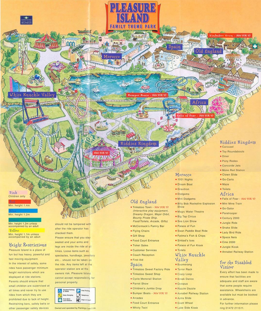 Pleasure Island Family Theme Park Map and Brochure (1997)