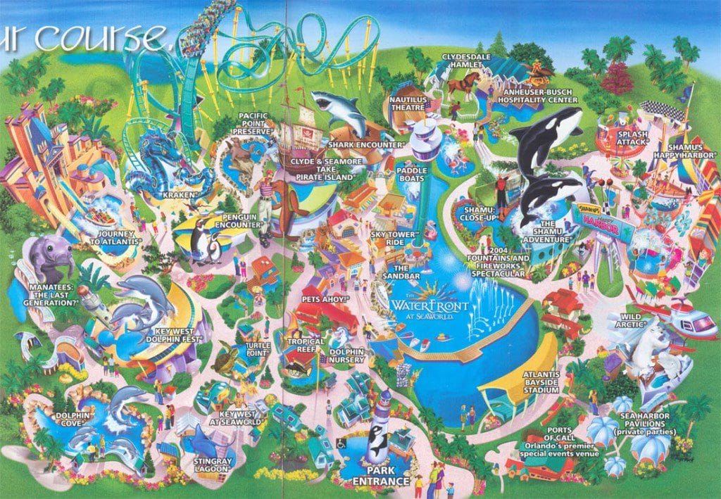 SeaWorld Orlando Map 2004