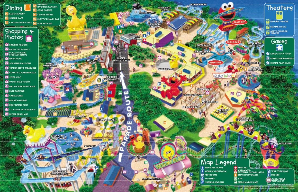 Sesame Place Map and Brochure (2001 – 2024)