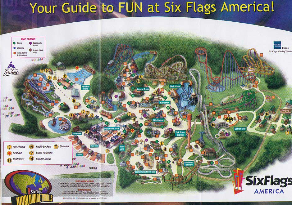 Six Flags America Map and Brochure (1999 – 2023)