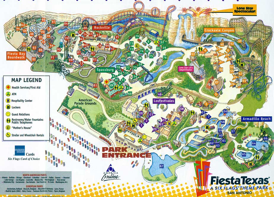 Six Flags Fiesta Texas Map and Brochure (1996 – 2023)