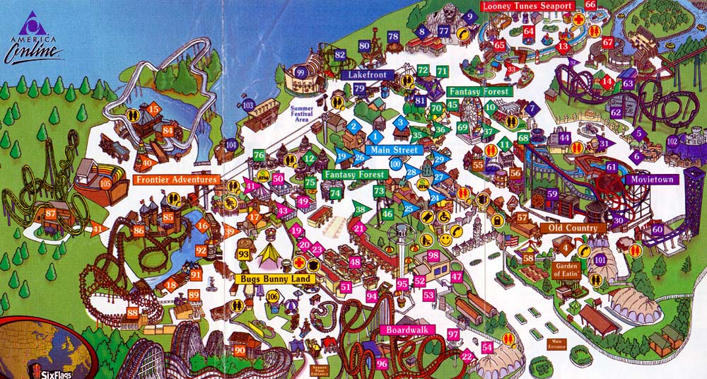 Six Flags Great Adventure Map 2002