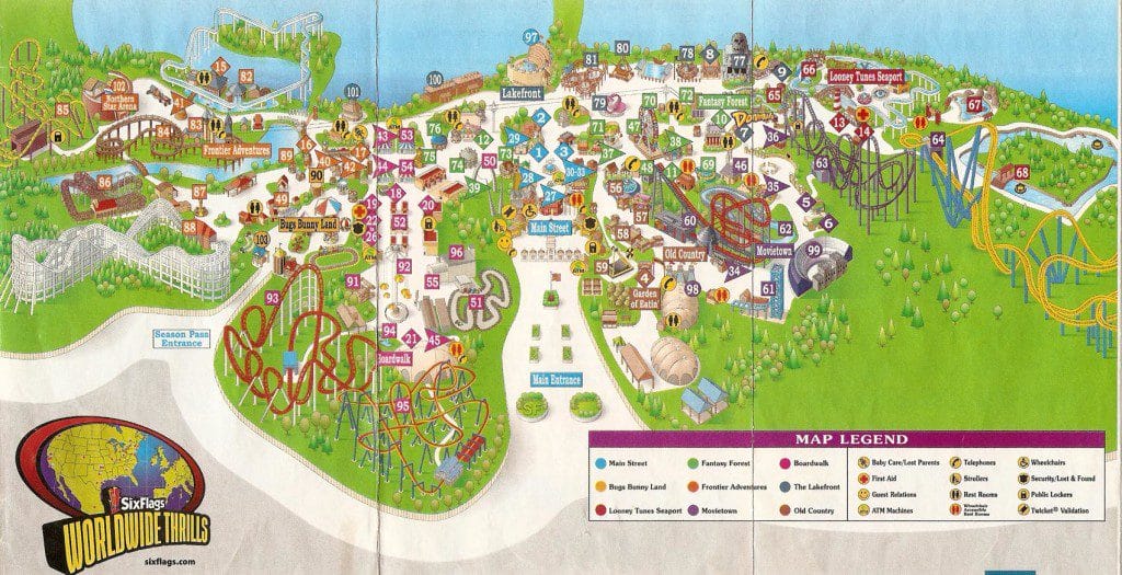 Six Flags Great Adventure Map 2003