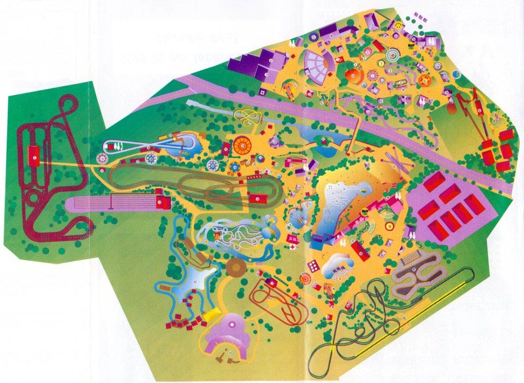Six Flags Kentucky Kingdom Map 1999