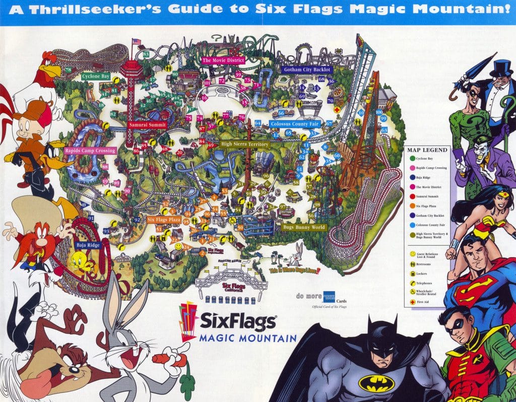 Six Flags Magic Mountain Map 2000