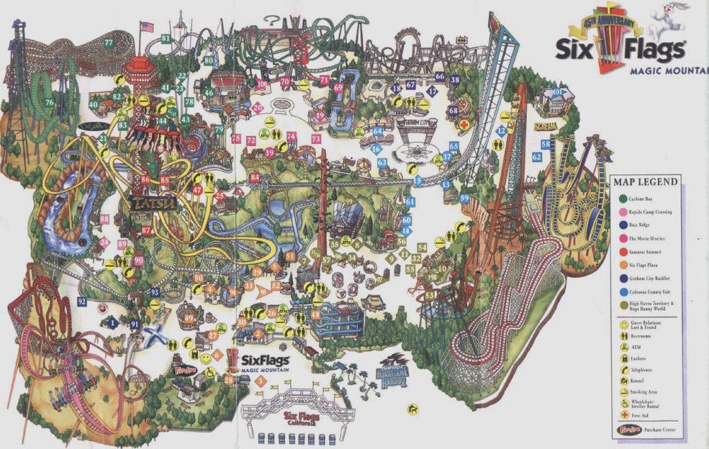 Six Flags Magic Mountain Map 2006