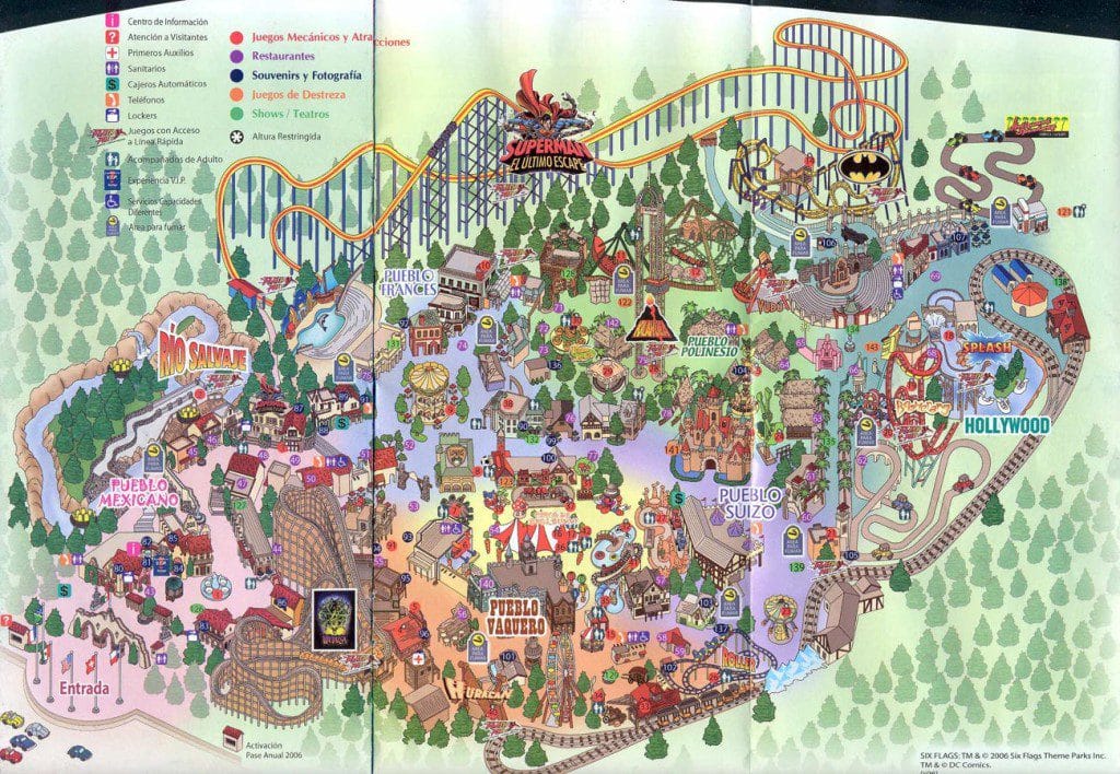 Six Flags Mexico Map 2006